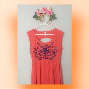 Tangerine Orange Sundress with Peekaboo Back
